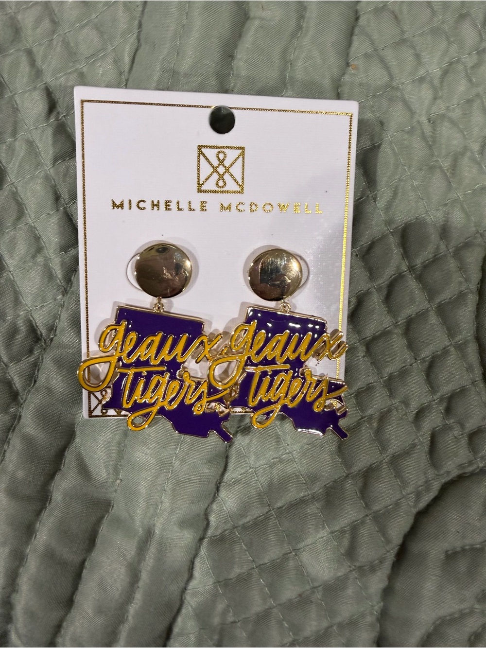 Geaux Tigers Purple & Gold gameday Earrings